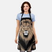 ヴィンテージライオンポートレート エプロン (着用した状態)