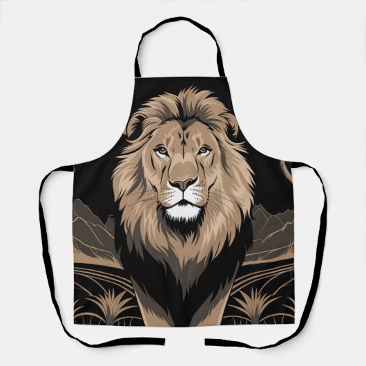 ヴィンテージライオンポートレート エプロン (正面)