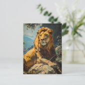 ヴィンテージライオンポートレート ポストカード (スタンド正面)