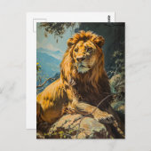 ヴィンテージライオンポートレート ポストカード (正面/裏面)