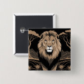 ヴィンテージライオンポートレート 缶バッジ (正面&裏面)