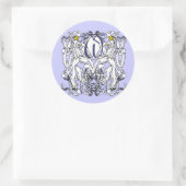 ヴィンテージライオン白と金ゴールドの冠、舌 ラウンドシール (バッグ)