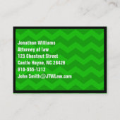 ヴィンテージライオン&グリーンシェブロンモダン名刺 名刺 (裏面)