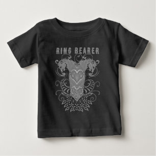 ヴィンテージライオン・ランパントグレー リングベアラーTシャツ ベビーTシャツ