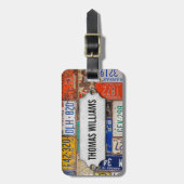 ヴィンテージライセンスプレートと金属ラベル ラゲッジタグ (正面縦)