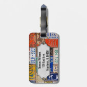 ヴィンテージライセンスプレートと金属ラベル ラゲッジタグ (裏面縦)