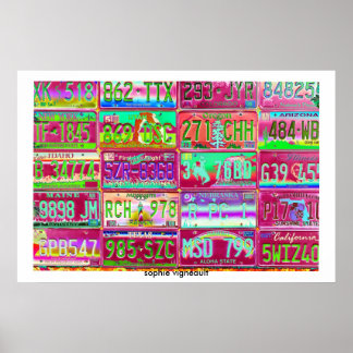 ヴィンテージライセンスプレートポスター ポスター