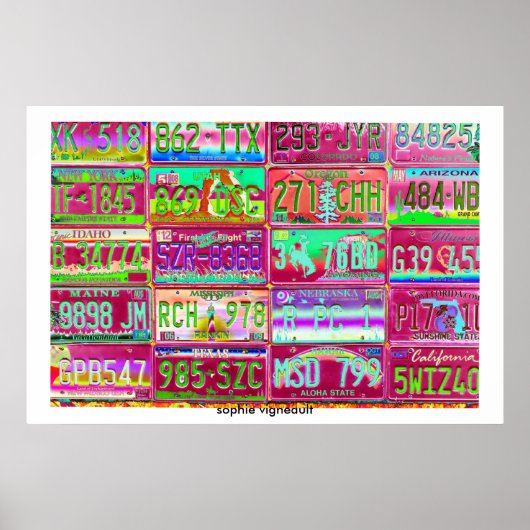 ヴィンテージライセンスプレートポスター ポスター (正面)