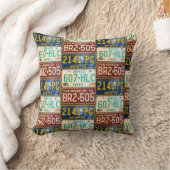 ヴィンテージライセンスプレート収集 クッション (ブランケット)