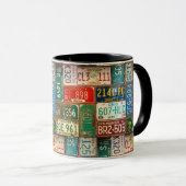 ヴィンテージライセンスプレート収集 マグカップ (正面右)