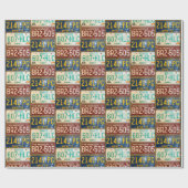 ヴィンテージライセンスプレート収集 ラッピングペーパー (フラット)