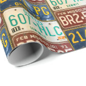 ヴィンテージライセンスプレート収集 ラッピングペーパー (ロールコーナー)