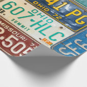 ヴィンテージライセンスプレート収集 ラッピングペーパー (角)