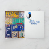 ヴィンテージライセンスプレート103番目の誕生日 カード (内部)