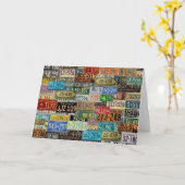 ヴィンテージライセンスプレート カード (黄色い花)