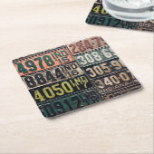 ヴィンテージライセンスプレート スクエアペーパーコースター (アングル)