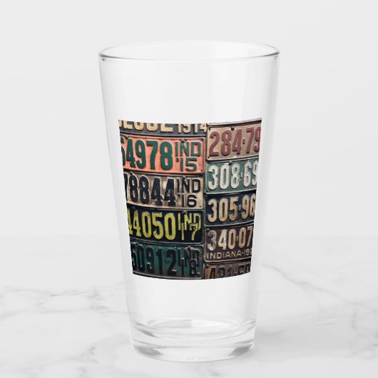 ヴィンテージライセンスプレート タンブラーグラス (正面)