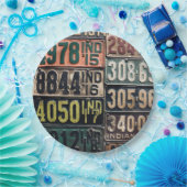 ヴィンテージライセンスプレート ペーパープレート (パーティー)