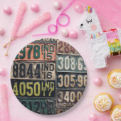 ヴィンテージライセンスプレート ペーパープレート (パーティー)