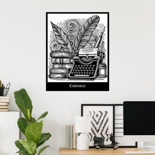 ヴィンテージライターのテーマ2 Color Me ポスター (ホームオフィス)