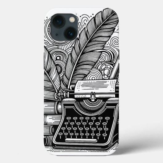 ヴィンテージライターのテーマ2 Color Me Case-Mate iPhoneケース (裏面)
