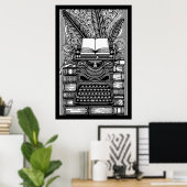 ヴィンテージライターのテーマ3 Color Me ポスター (ホームオフィス)