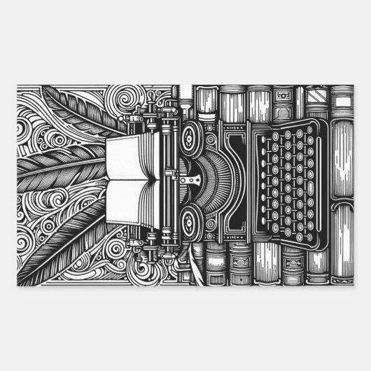 ヴィンテージライターのテーマ3 Color Me 長方形シール (正面)