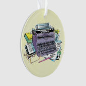 ヴィンテージライターズツールタイプライター紙鉛筆 オーナメント (正面)