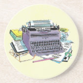ヴィンテージライターズツールタイプライター紙鉛筆 コースター (正面)