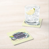 ヴィンテージライターズツールタイプライター紙鉛筆 スクエアペーパーコースター (インサイチュ)