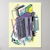 ヴィンテージライターズツールタイプライター紙鉛筆 ポスター (正面)