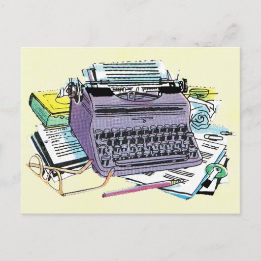 ヴィンテージライターズツールタイプライター紙鉛筆 ポストカード (正面)