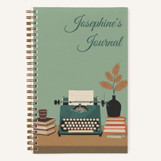 ヴィンテージライターパーソナライズされた誌 ノートブック (正面)