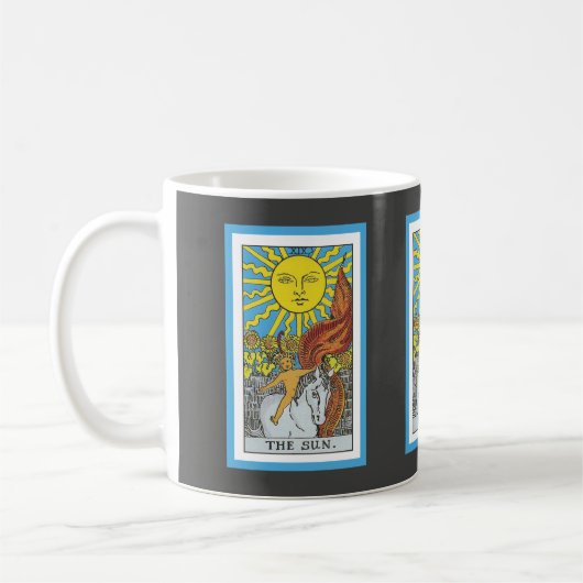 ヴィンテージライダーウェイトザサンタロットカードデザイン コーヒーマグカップ (左)