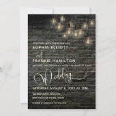 ヴィンテージライツインダストリアルブリックタイポグラフィ結婚ズ 招待状 (正面)