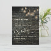 ヴィンテージライツインダストリアルブリックタイポグラフィ結婚ズ 招待状 (スタンド正面)