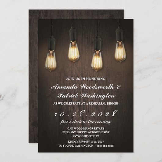 ヴィンテージライツシックリハーサルディナー招待状 招待状 (正面/裏面)