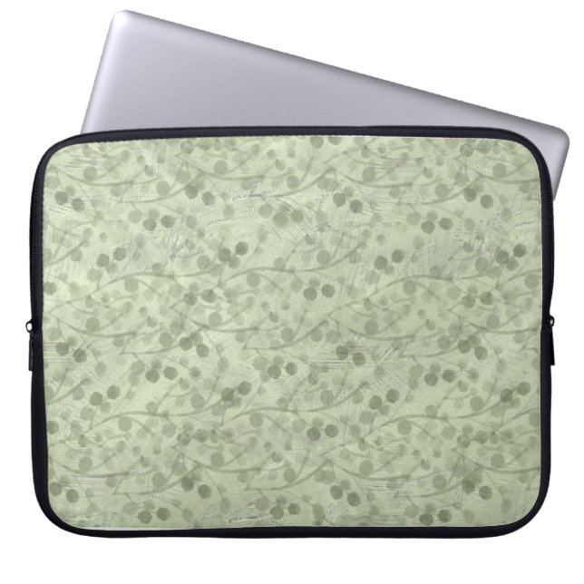 ヴィンテージライトグ葉リーンコテ動揺してーケコア ラップトップスリーブ (正面)