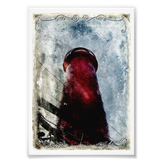 ヴィンテージライトハウスクローズアップ フォトプリント            (正面)