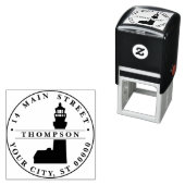 ヴィンテージライトハウスシルエット名差出人住所 セルフインキングスタンプ (インサイチュ)