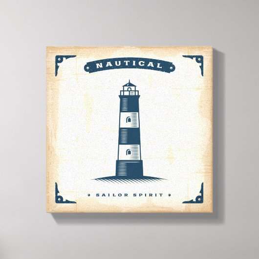 ヴィンテージライトハウスポスター1 キャンバスプリント (正面)