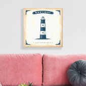 ヴィンテージライトハウスポスター1 キャンバスプリント (インサイチュ (リビング))