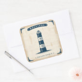 ヴィンテージライトハウスポスター1 スクエアシール (封筒)