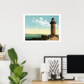 ヴィンテージライトハウスポートルヴューハーバーカンヌ ポスター (ホームオフィス)