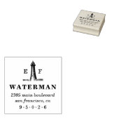 ヴィンテージライトハウスモノグラム差出人住所 ラバースタンプ (押印)