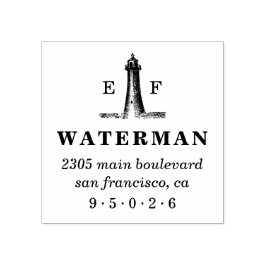 ヴィンテージライトハウスモノグラム差出人住所 ラバースタンプ