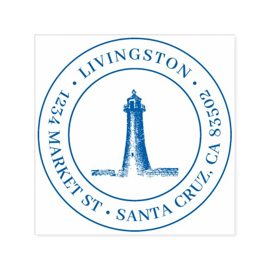 ヴィンテージライトハウスラウンドファミリー差出人住所 セルフインキングスタンプ (デザイン)