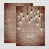 ヴィンテージライトバルブ レンガ ジェネリック オールパーパス パーティー 招待状 (正面/裏面)