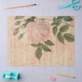 ヴィンテージライトピンクバラアンドミュージックデコパージュ 薄葉紙 (クラフト)