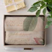 ヴィンテージライトピンクバラアンドミュージックデコパージュ 薄葉紙 (ギフト)